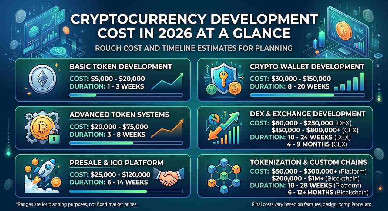 Cryptocurrency Development Cost in 2026