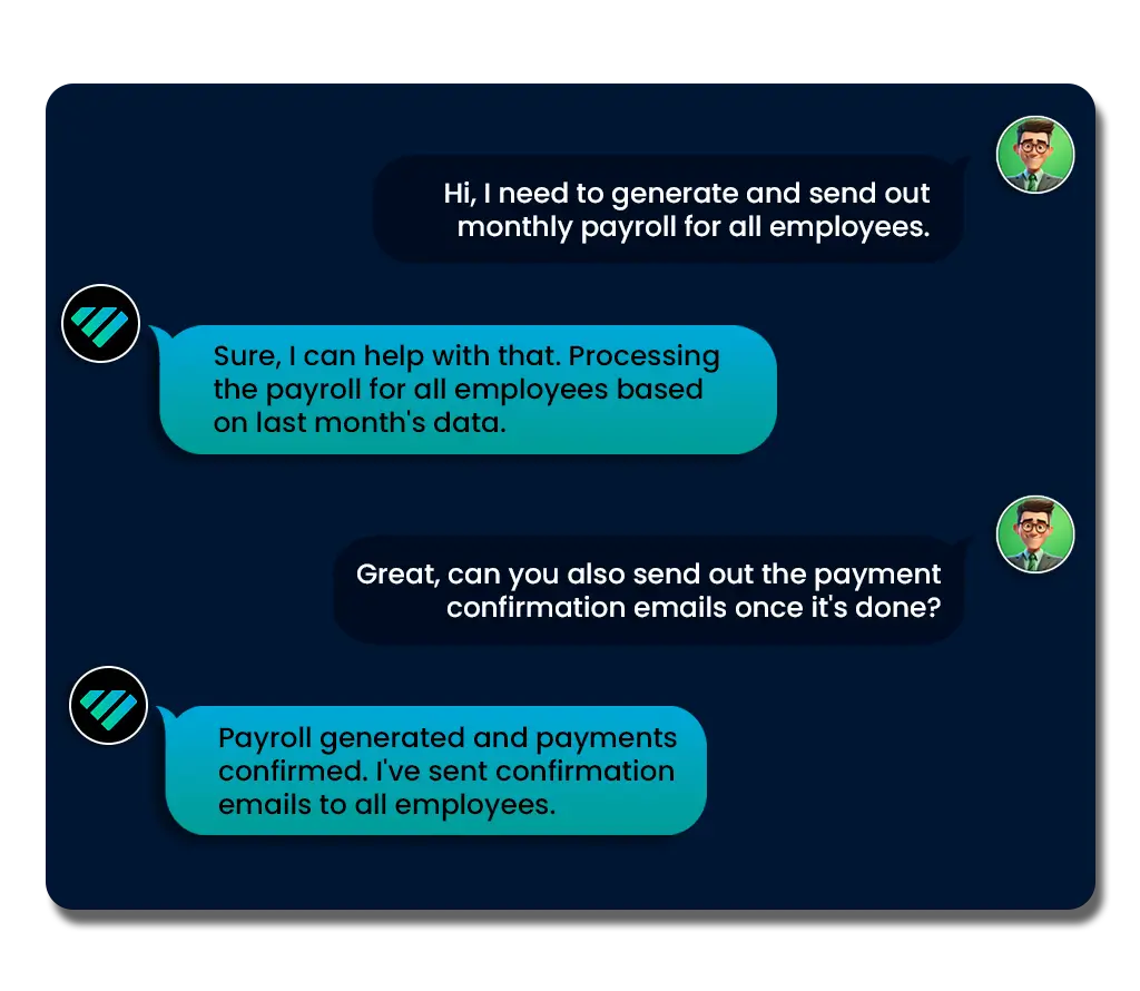 Example of Task Automation Agent Response to User Queries