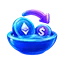 Crypto tokens in a liquidity pool with a lending arrow