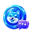 Dog-themed meme coin with a community chat bubble