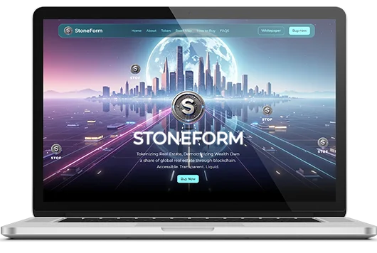 StoneForm tokenized real estate investment platform on laptop